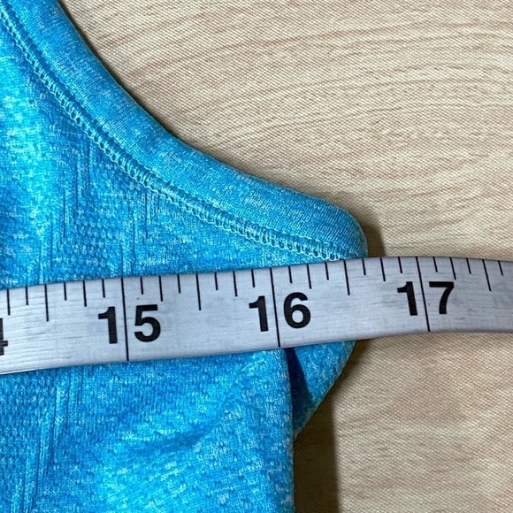 Athleta Tank Women's Sz M Fastest Track Racerback Seamless Blue Ruched #643266 - Picture 4 of 5